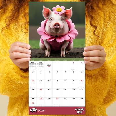 Show full view: 2026 Playful Pigs Mini Calendar slide 5 of 5