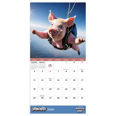 Show full view: 2026 Playful Pigs Mini Calendar slide 1 of 5