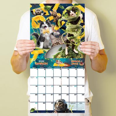 Show full view: 2026 Space Cats Wall Calendar slide 5 of 5