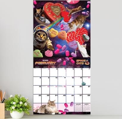 Show full view: 2026 Space Cats Wall Calendar slide 4 of 5