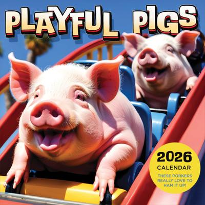 Show full view: 2026 Playful Pigs Wall Calendar slide 3 of 5