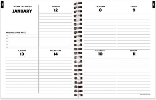 Show full view: 2026 This is Fine Medium Weekly Monthly Planner slide 9 of 9