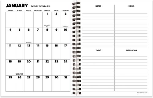 Show full view: 2026 This is Fine Medium Weekly Monthly Planner slide 8 of 9