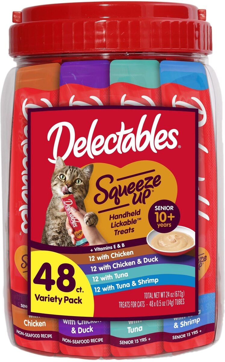 HARTZ Delectables Squeeze Up Senior 10+ Variety Pack Lickable Cat