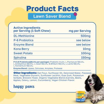 Show full view: Happy Paws Lawn Saver Soft Chews Supplement for Dogs, 100 count slide 8 of 10