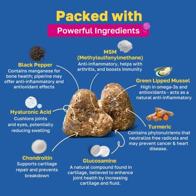 Show full view: Happy Paws Hip & Joint Soft Chews Supplement for Dogs, 100 count slide 4 of 10