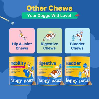 Show full view: Happy Paws Stop Scoot Anal Gland Support Soft Chews Supplement for Dogs, 100 count slide 7 of 10