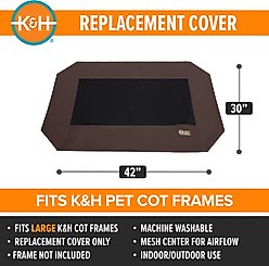 K&H Pet Products Original Pet Cot Replacement Dog Bed Cover, Chocolate, Large slide 2 of 8