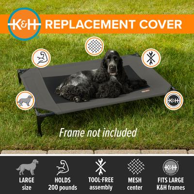 Show full view: K&H Pet Products Original Pet Cot Replacement Dog Bed Cover, Gray, Large slide 4 of 13