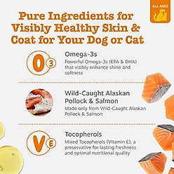 Zesty Paws Wild Alaskan Omega-3 Pollock+Salmon Oil Liquid Skin & Coat Supplement for Dogs & Cats, 32-fl oz bottle slide 2 of 8
