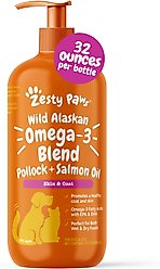 Zesty Paws Wild Alaskan Omega-3 Salmon Oil Liquid Skin & Coat Supplement for Dogs & Cats, 32-fl oz bottle