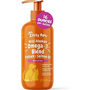 Zesty Paws Wild Alaskan Salmon Oil Formula Liquid Skin & Coat Supplement for Dogs & Cats
