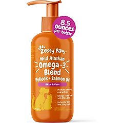 Zesty Paws Wild Alaskan Omega-3 Salmon Oil Liquid Skin & Coat Supplement for Dogs & Cats, 8.5-fl oz bottle