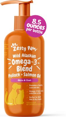 Zesty Paws Wild Alaskan Salmon Oil Formula Liquid Skin & Coat Supplement for Dogs & Cats