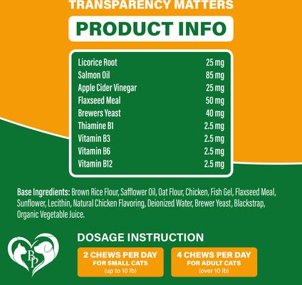 Show full view: Beloved Pets Flea & Tick Support Chewable Treats with Chicken Flavor for Cats, 10-oz pack slide 6 of 8