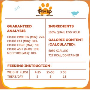 Pawup Freeze-Dried Quail Egg Yolk Dog & Cat Treats, 4-oz jar