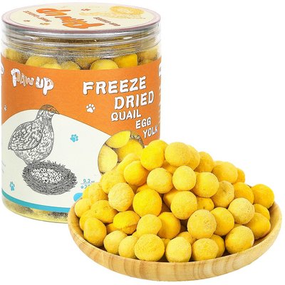 Pawup Pawup Freeze-Dried Quail Egg Yolk Dog & Cat Treats, 4-oz jar