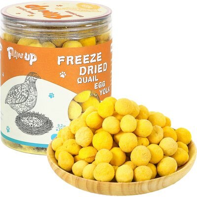 Pawup Pawup Freeze-Dried Quail Egg Yolk Dog & Cat Treats, 9.2-oz jar