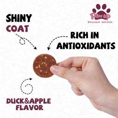Show full view: Pawup Duck & Apple Sausage Soft & Chewy Dog Treats, 12.5-oz jar slide 5 of 10