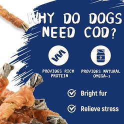 Pawup Chicken Wrapped Cod Skins Natural Chew Dog Treats, 12.5-oz jar slide 2 of 6