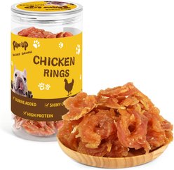 Pawup Chicken Jerky Rings Dog Treats, 12.5-oz jar