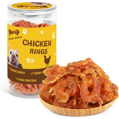 Pawup Pawup Chicken Jerky Rings Dog Treats, 12.5-oz jar