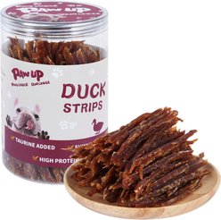 Pawup Duck Jerky Strips Dog Treats, 12.5-oz jar