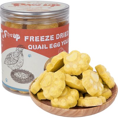Pawup Pawup Freeze-Dried Quail Egg Yolk Pumpkin Flavor Dog & Cat Treats, 3.5-oz jar