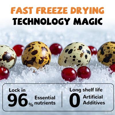 Show full view: Pawup Freeze-Dried Quail Egg Yolk Cranberry Flavor Dog & Cat Treats, 3.5-oz jar slide 4 of 11