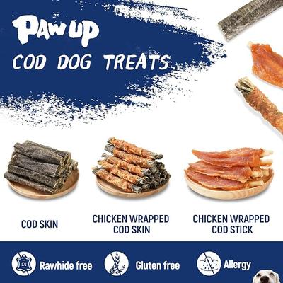 Show full view: Pawup Chicken Wrapped Cod Skins Natural Chew Dog Treats, 12.5-oz jar slide 6 of 8