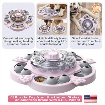 Show full view: KADTC Sunflower 2 In 1 Puzzle Dog Toy, Pink slide 3 of 10