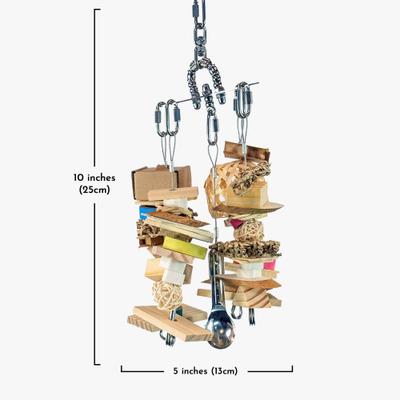 Show full view: Beaktivity Xcalibird Bird Toy Base, Natural Medium Wood, Small slide 3 of 5