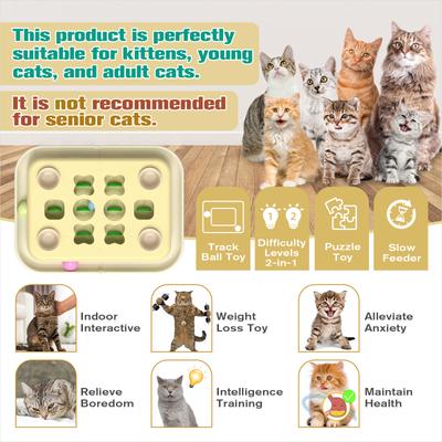 Show full view: KADTC 3 In 1 Puzzle Station Cat Toy, Yellow slide 3 of 7