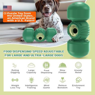 Show full view: KADTC Rolling Giggle Treat Tower Dispensing Dog Toy, Green slide 2 of 8