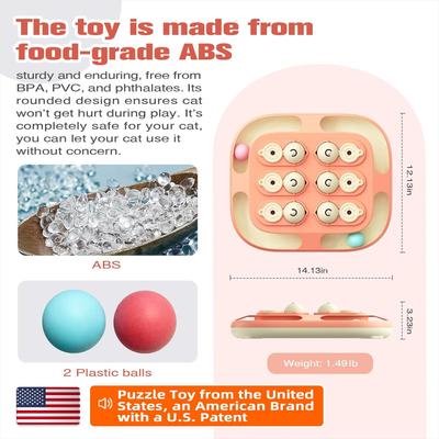 Show full view: KADTC Treasure Chest 2 In 1 Puzzle Cat Toy, Pink slide 2 of 8