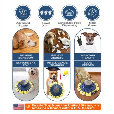 Show full view: KADTC Magical Spinning Maze 3 In 1 Puzzle Dog Toy, Blue slide 2 of 7