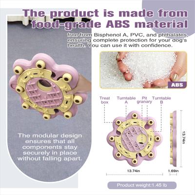 Show full view: KADTC Turnsole 3 In 1 Puzzle Dog Toy, Pink slide 3 of 7