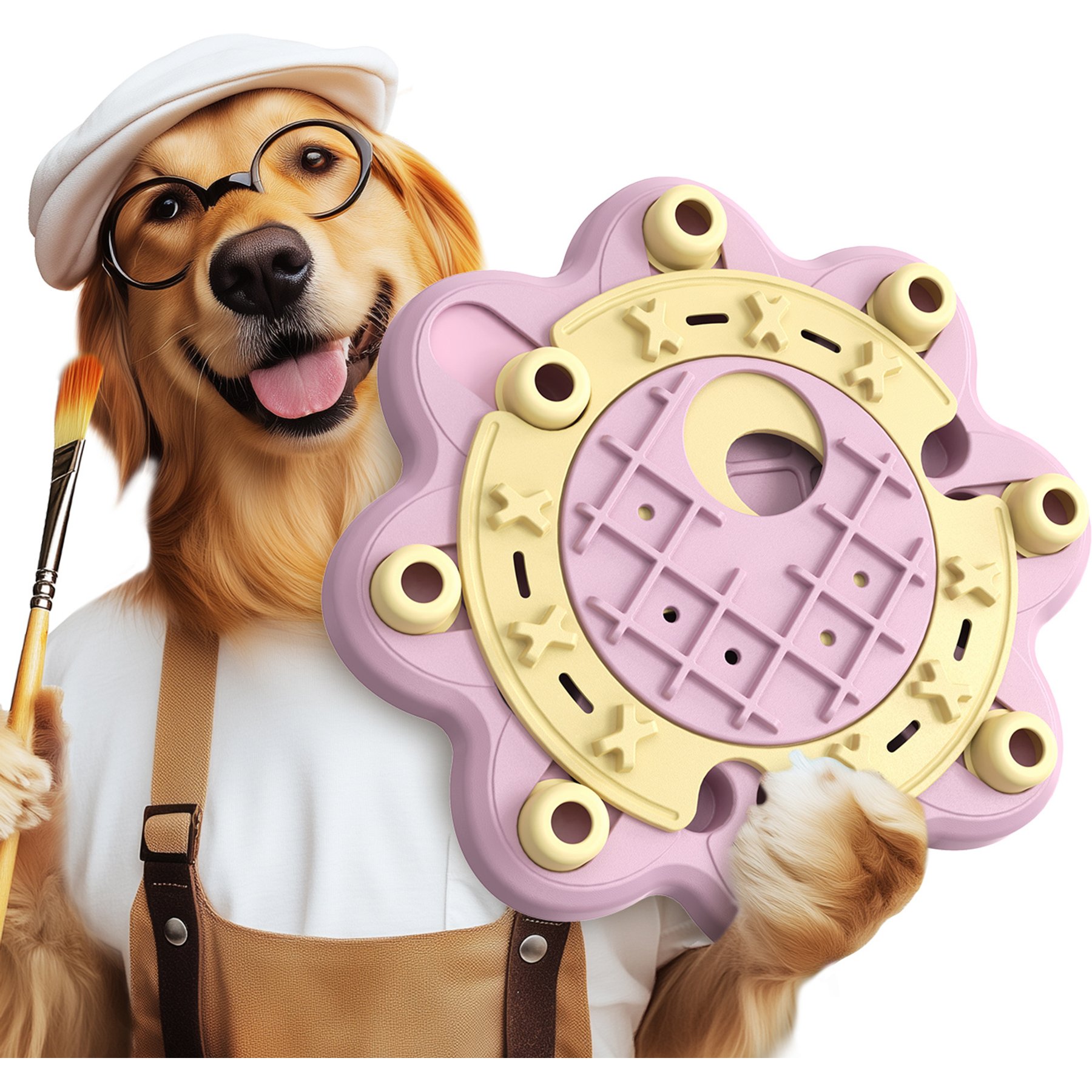 KADTC Turnsole 3 In 1 Puzzle Dog Toy, Pink