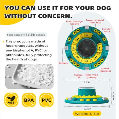 Show full view: KADTC Explorer 4 In 1 Puzzle Dog Toy, Green slide 3 of 7