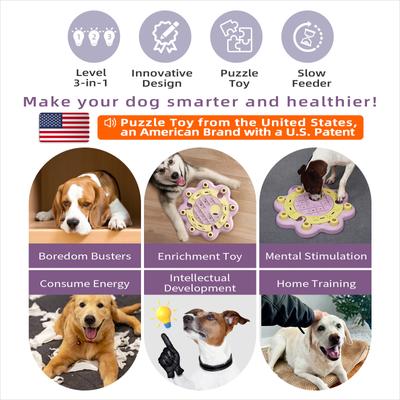 Show full view: KADTC Turnsole 3 In 1 Puzzle Dog Toy, Pink slide 2 of 7