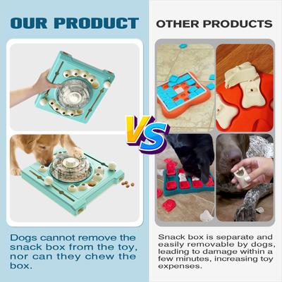 Show full view: KADTC Turntable 2 In 1 Puzzle Dog Toy, Blue slide 7 of 8