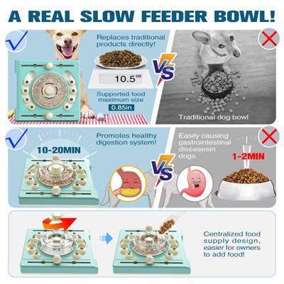 Show full view: KADTC Turntable 2 In 1 Puzzle Dog Toy, Blue slide 4 of 8