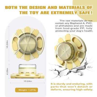 Show full view: KADTC Diner 2 In 1 Puzzle Dog Toy, Yellow slide 3 of 7