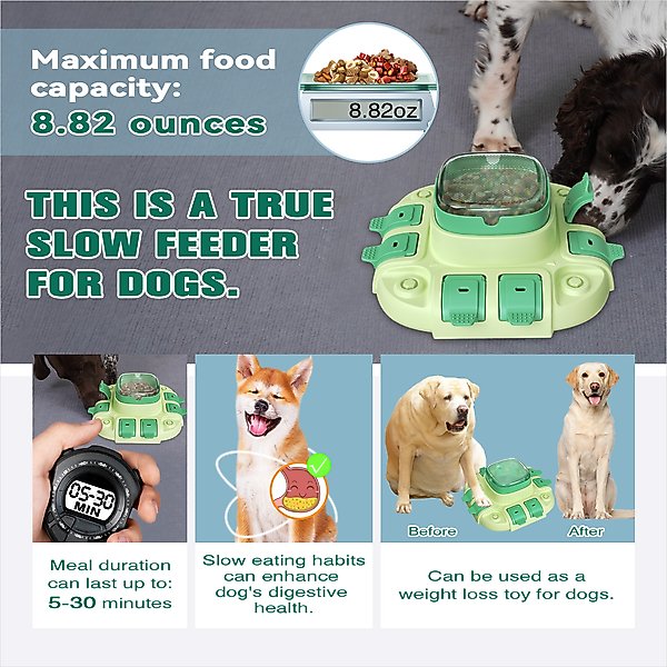 Show full view: KADTC Bistro 2 In 1 Puzzle Dog Toy, Green slide 6 of 8