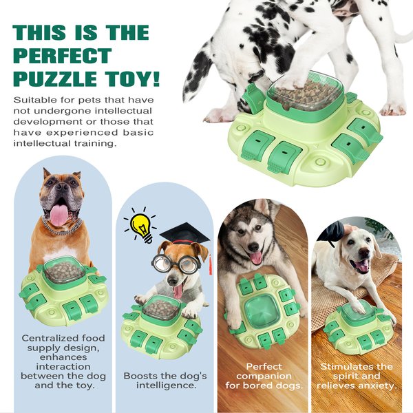 Show full view: KADTC Bistro 2 In 1 Puzzle Dog Toy, Green slide 4 of 8