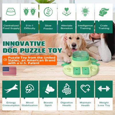 Show full view: KADTC Bistro 2 In 1 Puzzle Dog Toy, Green slide 3 of 9