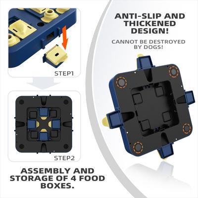 Show full view: KADTC Chess 3 In 1 Puzzle Dog Toy, Blue slide 6 of 9