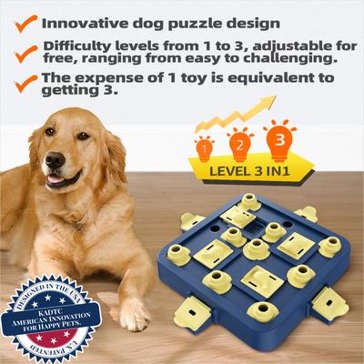 Show full view: KADTC Chess 3 In 1 Puzzle Dog Toy, Blue slide 2 of 9