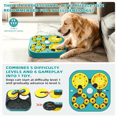 Show full view: KADTC Adventurer 5 In 1 Puzzle Dog Toy, Green slide 3 of 8