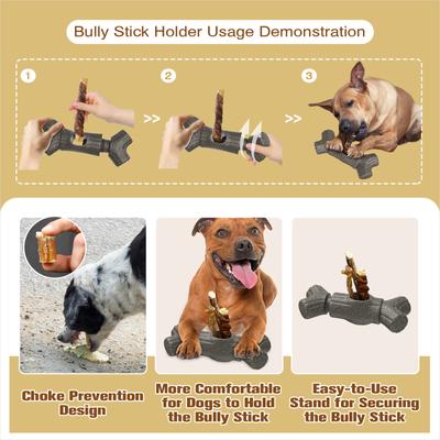 Show full view: KADTC Durable Bully Stick Holder Dog Toy, Brown, Large slide 5 of 9